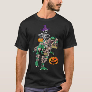 Skeleton Mummy Dinosaur T Rex Halloween für Jungen T-Shirt