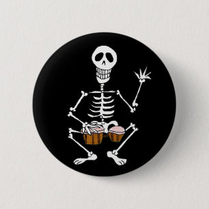 Skeleton Musician Drummer auf Bongo Drums Button