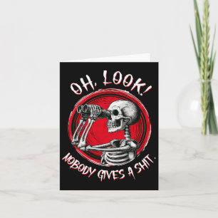 Skeleton Oh Look Niemand gibt ein lustiges Hallowe Karte