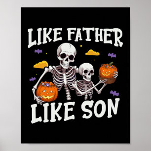 Skeleton Pater Son Matching Halloween-Kostüm Poster