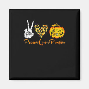 Skeleton Peace Leopard Liebe Beängstigend Pumpkin Magnet
