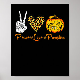 Skeleton Peace Leopard Liebe Beängstigend Pumpkin  Poster