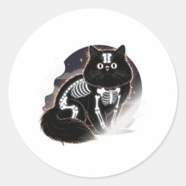 Skeleton Persian Halloween Skeleton Persian Cat Runder Aufkleber