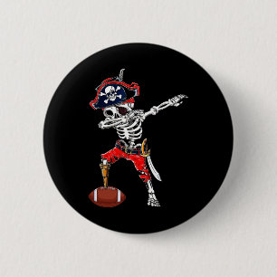 Skeleton Pirate & amp; Fußball-Ball Halloween Button