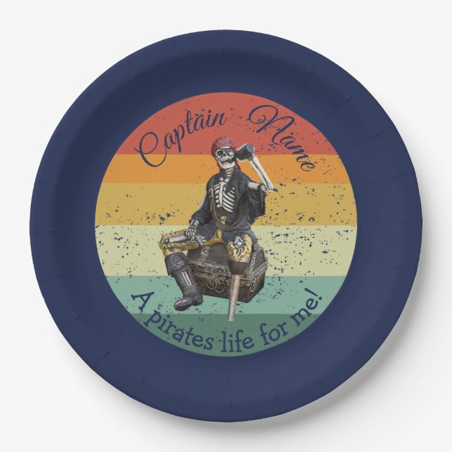 Skeleton Pirate Paper Plate Pappteller (Vorderseite)