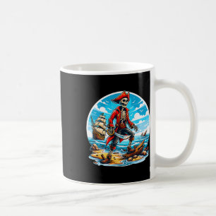 Skeleton Pirate T-Shirt Skull Halloween Skeleton P Kaffeetasse