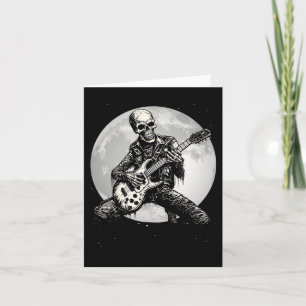 Skeleton Playing Gitarre Punk Rock Musik Halloween Karte