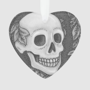 SKELETON PORTRAIT GOTHIQUE SKULL ORNAMENT Coeur