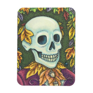 SKELETON PORTRAIT, HALLOWEEN AUTUMN SKULL MAGNET