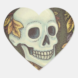 SKELETON PORTRAIT, SKULL HALLOWEEN STICKER