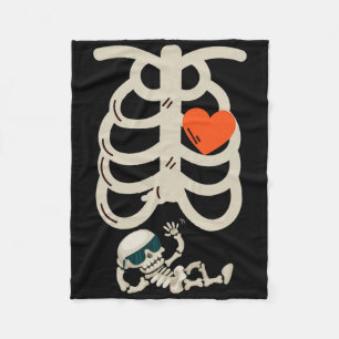 Skeleton Pregnancy Announcement Röntgen Halloween Fleecedecke