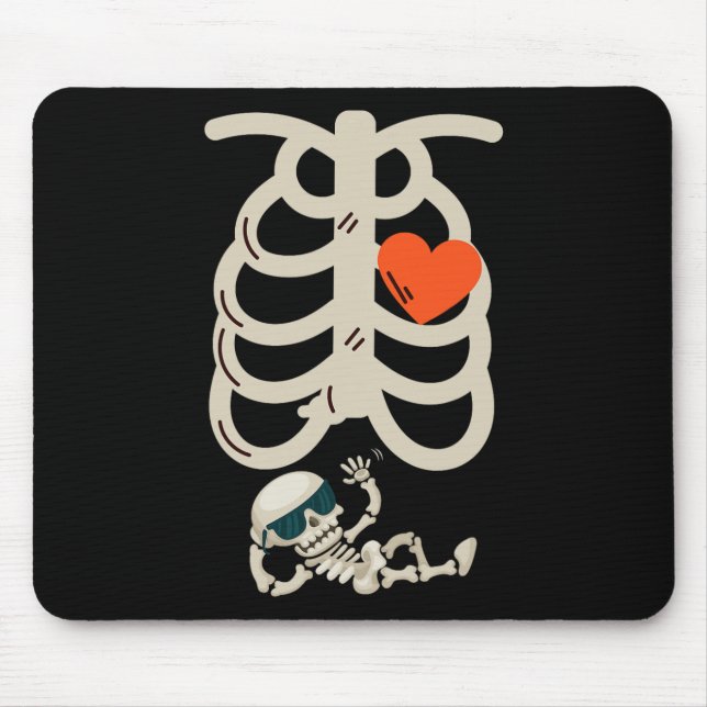 Skeleton Pregnancy Announcement Röntgen Halloween Mousepad (Vorne)