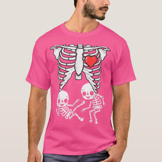 Skeleton Pregnancy Announcement Shirt Boy Twins XR