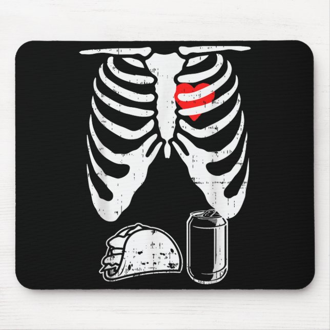 Skeleton Pregnancy Taco Beer Xray Halloween Soon D Mousepad (Vorne)