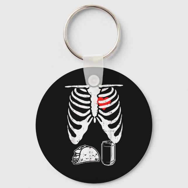 Skeleton Pregnancy Taco Beer Xray Halloween Soon D Schlüsselanhänger (Vorderseite)
