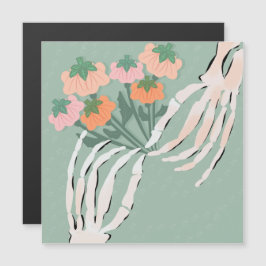 Skeleton Pumpkin Bouquet Halloween Magnetkarte