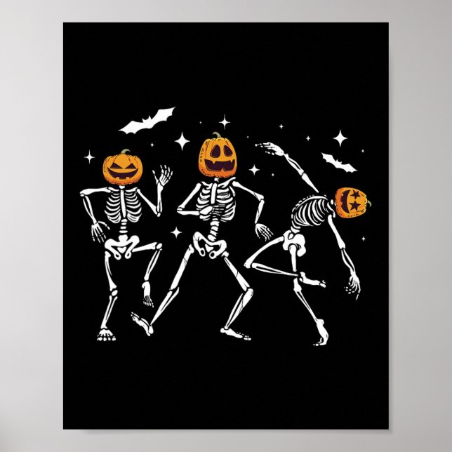 Skeleton Pumpkin Halloween Poster (Vorne)