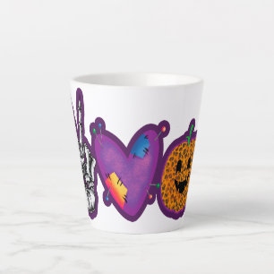 Skeleton Pumpkin Peace Liebe Halloween Milchtasse