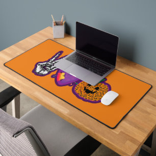 Skeleton Pumpkin Peace Liebe Halloween Schreibtischunterlage