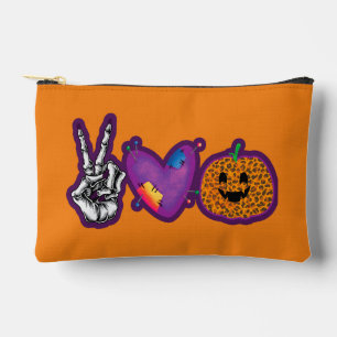 Skeleton Pumpkin Peace Liebe Halloween Zubehörtasche