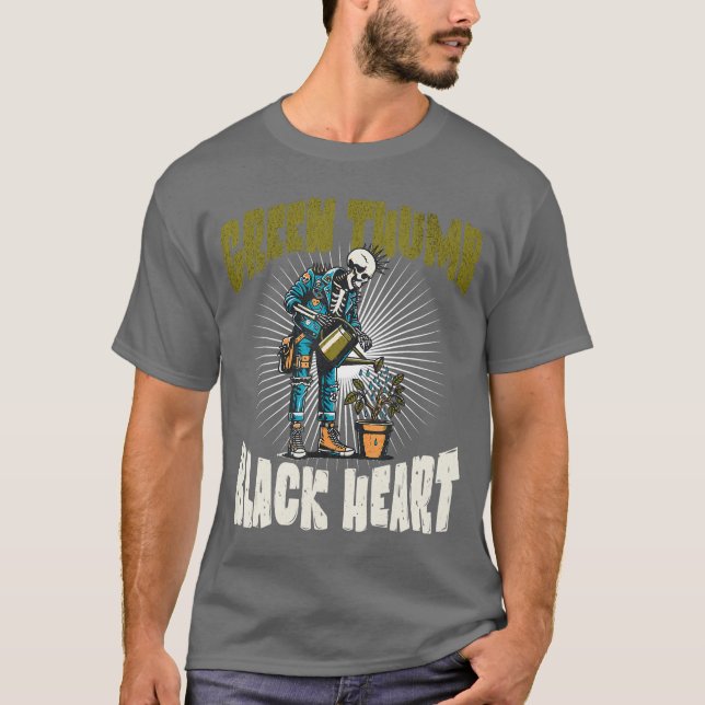 Skeleton Punk Rock Gardener Halloween Gardening T-Shirt (Vorderseite)