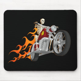 Skeleton Radfahrer u. Flammen: Mousepad