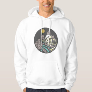 Skeleton Reiten Fahrrad Hoodie