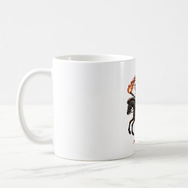 Skeleton Reiten Kaffeetasse (Links)