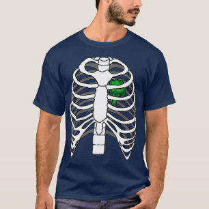 Skeleton Rib Broccoli Herzkostüm Easy Halloween T-Shirt