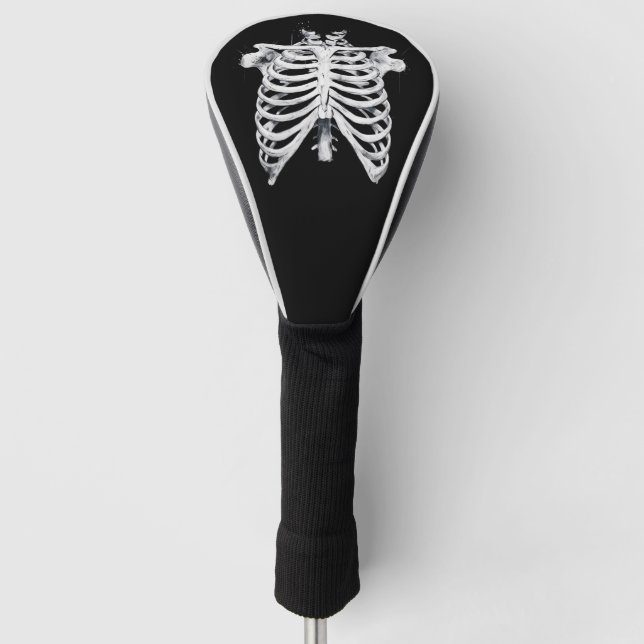 Skeleton Rib Cage Halloween Kostüm Golf Headcover (Vorderseite)
