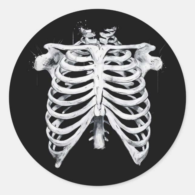 Skeleton Rib Cage Halloween Kostüm Runder Aufkleber (Vorderseite)