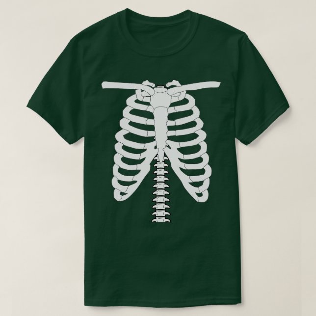 Skeleton Rib Cage Halloween Kostüm T-Shirt (Design vorne)