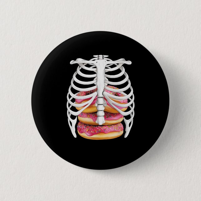 Skeleton Rib Cage Halloween Kostüme T-Shirts Gesch Button (Vorderseite)