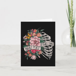 Skeleton Rib Käfig Inhalieren Frieden Exhale Chaos Karte