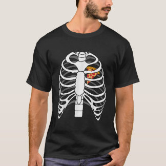 Skeleton Rib Pizza Herz Kostüm Easy Food Hallowage T-Shirt