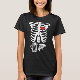 Skeleton Ribcage X Ray Maternity Pizza Halloween P T-Shirt