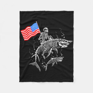 Skeleton Ride Shark 4. Juli Fleecedecke