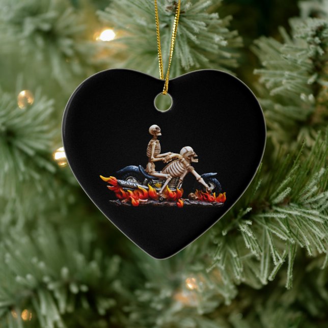 Skeleton Rider Keramik Ornament (Baum)