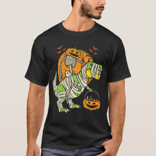 Skeleton Riding Mummy Dinosaur T Rex T-Shirt
