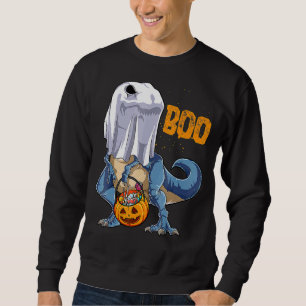 Skeleton Riding Mummy Dinosaurier rex Halloween Pu Sweatshirt
