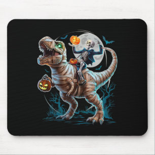 Skeleton Riding Mummy Pumpkin T Rex Dinosaur Funny Mousepad