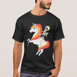 Skeleton Riding Unicorn Niedliches WolkenkratzenHa T-Shirt