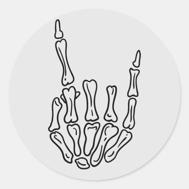 Skeleton Rock Hand Gesture Sticker (Vorderseite)
