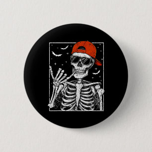 Skeleton Rock Hand Halloween Kostüm Cool Rock Muse Button