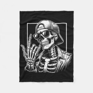 Skeleton Rock Hand Halloween Kostümrocker Cool R Fleecedecke