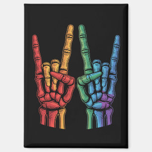 Skeleton Rock Hand LGBTQ Regenbogenflagge Gay Prid Magnet