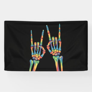 Skeleton Rock Hand Rainbow LGBTQ Gay Lesbian Prix Banner