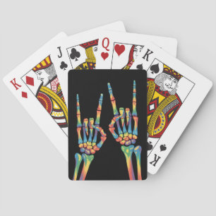Skeleton Rock Hand Rainbow LGBTQ Gay Lesbian Prix Spielkarten