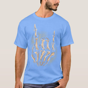 Skeleton Rock Hand Sign Halloween Music Lover T-Shirt