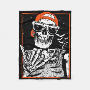 Skeleton Rocker Hand Halloween Kostüm Coole Musik Fleecedecke
